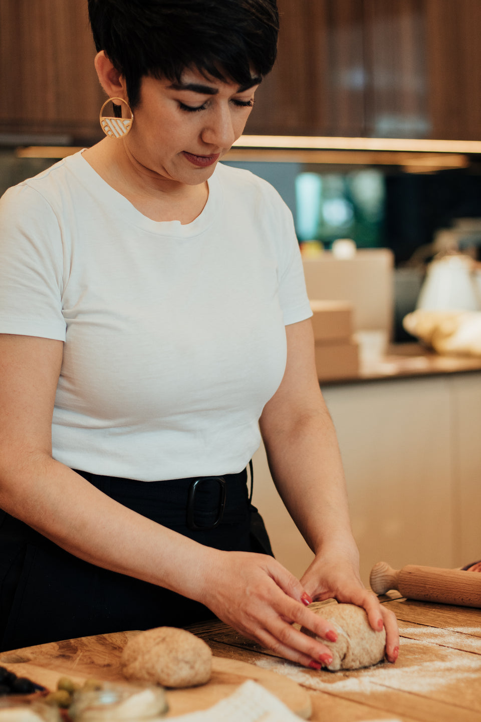 Leila is making dough balls How To make a bread process