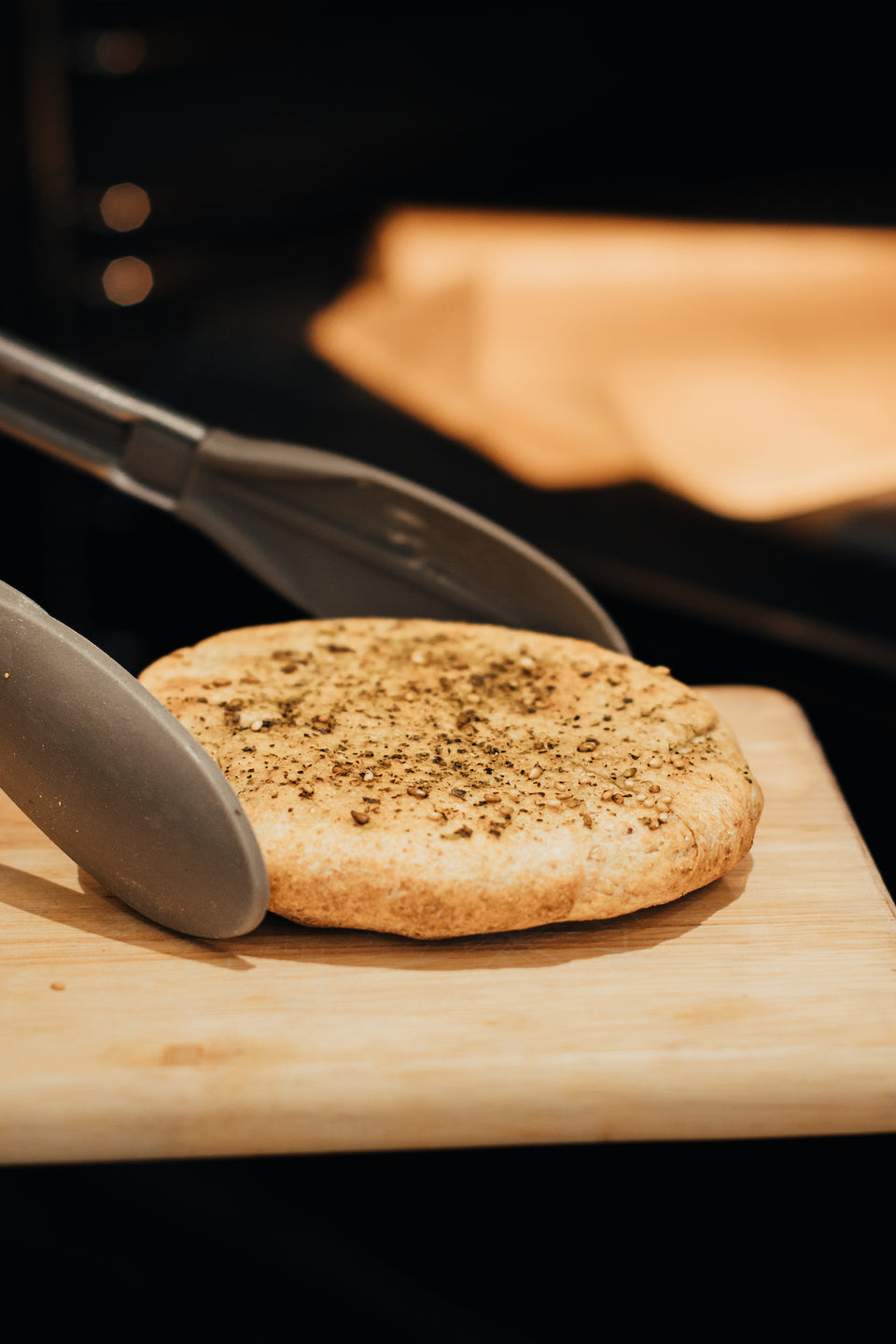 fresh homemade flatbread Taboon from the oven vegan and vegetarian 