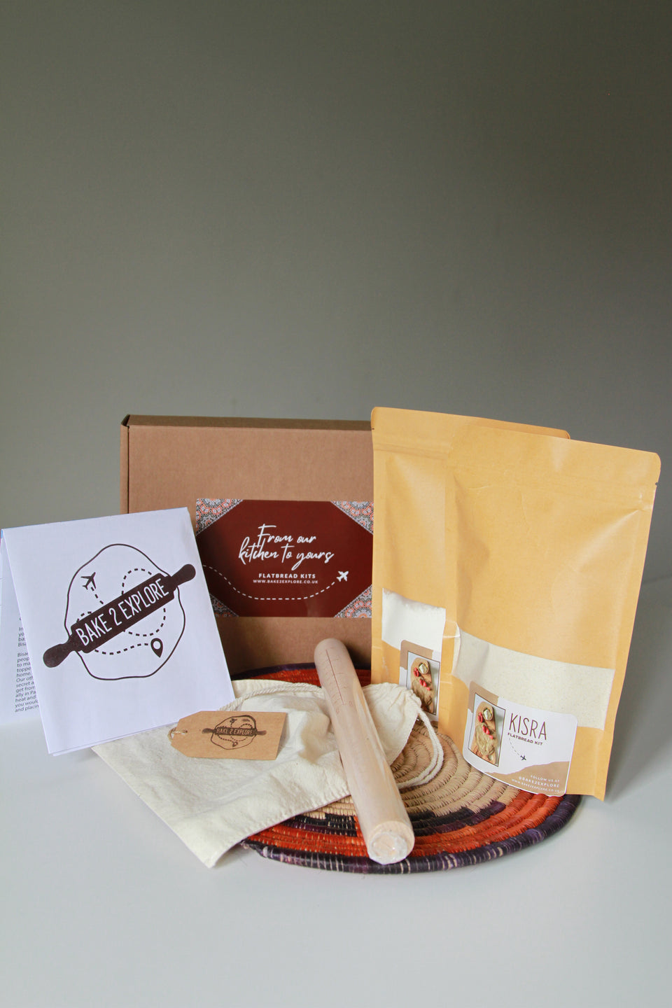 All the dry ingredients you need including two bags of vegan and gluten-free flour, a dough scraper and a simple to follow recipe, to make your own vegan and gluten-free spongy Kisra at home, with our bread making kits.